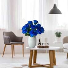 50 PIEZAS de Rosas Artificiales, Rosas Azul Oscuro Artificiales, Flores Falsas para Decoración DIY de Bodas, Centros de Mesa, Decoraciones, Fiesta de Despedida de Soltera, Día de San Valentín, Decoraciones para Baby Shower