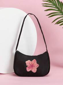1 حقيبة كتف أسلوب غربي أميرية، أنيقة وأنثوية، بتصميم أزهار بسيطة، تصميم نمطي جديد وجذاب، مناسبة للتسوق اليومي وحفلات عيد الميلاد، مع غلق سحاب، ومناسبة كهدية للأصدقاء