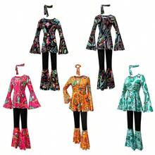 New Printed European And American Women's Long Sleeved Shirt And Pants Set, Hippie Dance Stage Performance Outfit Halloween - Disco - View 2