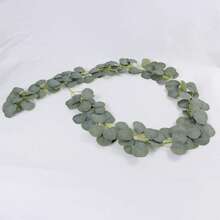 1pc Artificial Eucalyptus Leaf Wreath, Green Polyester Fake Leaf Garland, For Party Decor
