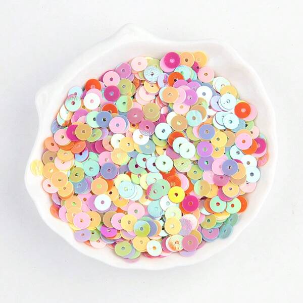 1500 pièces (20g) Paillettes rondes plates en PVC de 6 mm de couleur base argentée et AB. Paillettes pour la fabrication de bijoux, de mariage, de couture, de vêtements, de robes, de chaussures, de casquettes et d'accessoires DIY