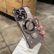 磁性豪华透明电镀气囊防震外壳带支架，兼容 16、15 Pro Max、11、15、12、13、14 Pro Max、14、15 Plus、S22 Ultra、S23 Ultra、S24 Ultra 防水防摔防刮 - 淺灰色 - 查看 6