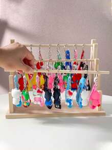 1 pièce Support de porte-clés en bois à plusieurs niveaux, présentoir de bijoux de bureau et organisateur. Organisateur de stockage d'été, cadeau de rentrée scolaire