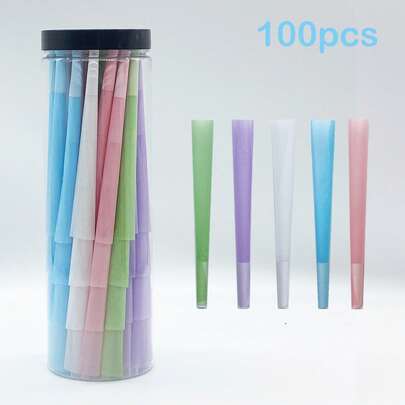 100/50pcs Natural Pre-Rolled Cones Rolling Papers - King Size Ultra Thin & Slow Burning Smoking Cones With Tips/Tubes - Trumpet Tube Rolling Paper For Holiday/Valentine's Gifts & Smoking Accessories