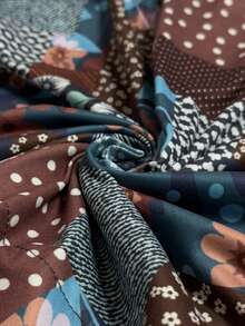 Women's Fashion Casual Elegant Random Printed Hem Multi-Layered Micro-Stretch Vest