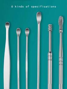 1/2/3 Conjuntos Kit de Ferramentas para Remoção de Cera de Ouvido, Ferramentas de Limpeza de Ouvido em Aço Inoxidável, Colher de Ouvido, Seguro para Homens e Mulheres, Removedor de Cera de Ouvido Unissex