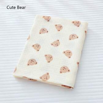 1 Pc Baby Swaddle Towel, Bath Towel, Pure Cotton Crepe Fabric, Soft And Skin Friendly