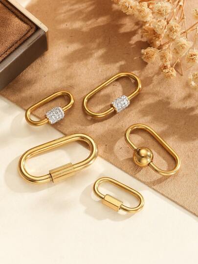 1 peça de fivela de parafuso de aço inoxidável dourado, alça de conexão, mosquetão, chaveiro, acessório para guia de cachorro, chaveiro de metal simples e elegante