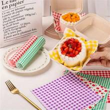 500pcs Brown Square Grease-Proof Paper, Kitchen Absorbent Oil Paper, Fermentation Oil Paper, Burger Paper Packaging, French Fries, Oil Absorption Paper, Anti-Oil Pad Paper, Newspaper Blotting Paper, French Fries, Hamburger, Fried Chicken, Bread Baking Tray Oil Paper, Barbecue Degreasing Paper, Commercial Baking Kitchen Oil Paper, Air Fryer Baking Hamburger Paper Pad, Absorbent Film, Household Kitchen Supplies