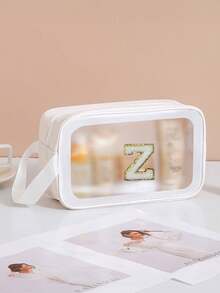 1pc Travel Makeup Storage Bag, Waterproof Cosmetic Bag, Large Capacity Toiletry Bag For Skincare Products - White - View 20