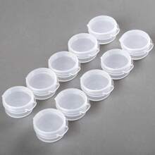 5/10/20/50pcs Sample Transparent Plastic Bottle, 5g Transparent Plastic Button Cap, Mini Q Cover,Small Mini Cosmetic Container Jars Suitable For Nail Art, Jewelry, Powder And Lip Balm