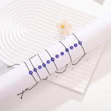 12pcs Set Adjustable Braided Evil Eye Bracelets - Blue - View 2