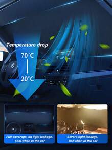 Parasol de titanio plateado impreso con láser - Parasol reflectante para parabrisas con láser, protección UV multicapa, mantiene el coche fresco y cómodo, marco de acero con memoria, duradero, fácil de instalar y guardar, proporciona un excelente aislamiento térmico