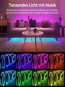 1串霓虹灯,44颗LED灯,带遥控器,易于使用 - 多色光 - 查看 6