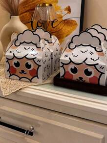 6pcs Eid Al-Adha Gift Box With Sheep Pattern, Meat, Dessert, Fruit, Cake Food Packaging Box, Animal Theme Party Gift Box