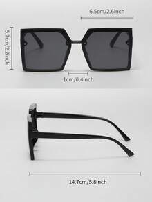 Juego de 3 gafas de sol de plástico cuadradas retro y oversize, gafas de moda para hombres y mujeres, para uso casual diario, viajes al aire libre, playa y vacaciones, con protección UV para conducir en verano - Negro - Ver 4