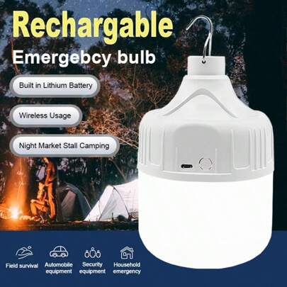 800mAh Super Bright LED Camping Light Rechargeable LED Flashlight Outdoor Portable Lantern With Portable Hook With 3 Lighting Modes, Camping Accessories