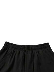 One-Piece Sports Fitness Shorts Men's Three-Quarter Pants Quick-Drying Breathable Elastic Muscle Type Iron Dog Brand Squat Large Size