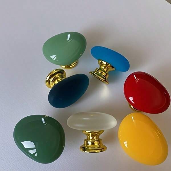 12pcs Green Stone Jewelry Box Drawer Pulls, Zinc Alloy Cabinet Drawer Handles, Vintage Style Faux Crystal Cabinet Knobs