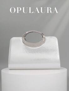 OpulAura 女士时尚闪亮水晶钻晚宴手拿包，奢华闪光鸡尾酒会手提包，适合正式礼服、派对、生日、婚礼