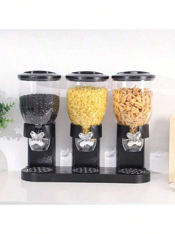 3pcs Graduation Season Grain Dispenser: Large Capacity, Easy To Use, 3-In-1 Cereal Dispenser Set - Sealed Cereal, Rice And Oatmeal Storage Containers With Precise Measuring, Perfect For Breakfast And Snack Kitchen Organizers