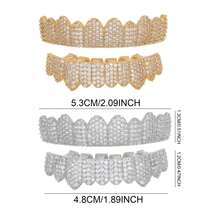 THATBOY 2PCS/SET Hip Hop Cubic Zirconia Teeth Grills 10 Teeth Top Bottom Grills Dental Mouth Punk Tooth Caps Cosplay Rapper Jewelry - Multicolor - View 13