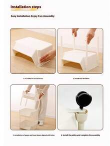 1pc Movable Floor Standing Storage Rack, Children's Toy & Snack Organizer - Multicolor - View 6