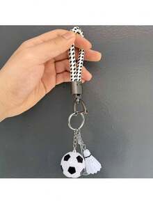 Creative Sports CP! Football Badminton Racket Keychain, Street Cool Style Unisex Bag Accessories, Couple Exclusive DIY Football Key Pendant, Holiday Gift For Friends To Wear Daily As A Commemorative Gift Halloween Accessories Teachers Day