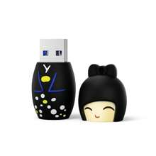 Biyetimi Pen Drive 128GB süßer schwarzer Kätzchen Datenspeicher USB-Stick, 64GB 2.0 Cartoon Welpen Pen Drive, 32GB USB-Stick 64GB Geschenk für Mädchen USB