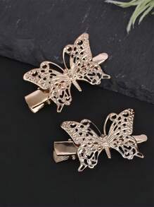 12/6 Stücke DIY Eisenblumen Stücke Clip Schmetterling Dekorationen, Accessoires antiker Haarschmuck, Gold und Silber