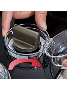 2 peças/4 peças 6cm(2,36pol)*4,4cm(1,73pol) Tampas de Botão de Fogão para Design de Chave Dupla e Tamanho Universal Aprimorado, Tampas de Botão de Forno de Visualização Transparente para Crianças e Animais de Estimação, Tampas de Botão de Fogão a Gás com Fita Adesiva Dupla Face Resistente, Tampa de Botão de Forno, Tampa de Botão de Fogão Aprimorada com Design de Fivela de Tamanho Universal, Tampa Antiestove