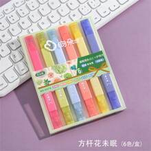 6 piezas Bolígrafo fluorescente de doble punta con aroma, marcadores de resaltado de colores pastel para arte, dibujo, marcado, escuela y oficina, de regreso a la escuela