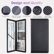 Car Registration And Insurance Card Holder, Vehicle License Document Glove Box Compartment Organizer, Interior Car Accessories For Women Men Teens,Waterproof Car Document Holder For Cards, Driver License