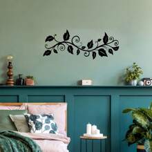 Hello Young 1 Piece Large Black Ivy Branch Metal Wall Decor, Elegant Laser Cut Decoration, Suitable For Bedroom And Living Room, Easy To Hang, An Ideal Gift For Plant Lovers, Suitable For Modern Home Decor, Home Decoration, Room Decoration, Bedroom Decoration, Bathroom Decoration, Waterproof, Rust-Proof, Durable, Wall Decoration