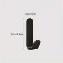 5pcs Adhesive Hooks Towel/Coat Hooks Wall Hooks Stick On Bathroom Bedroom Living Room Kitchen Black