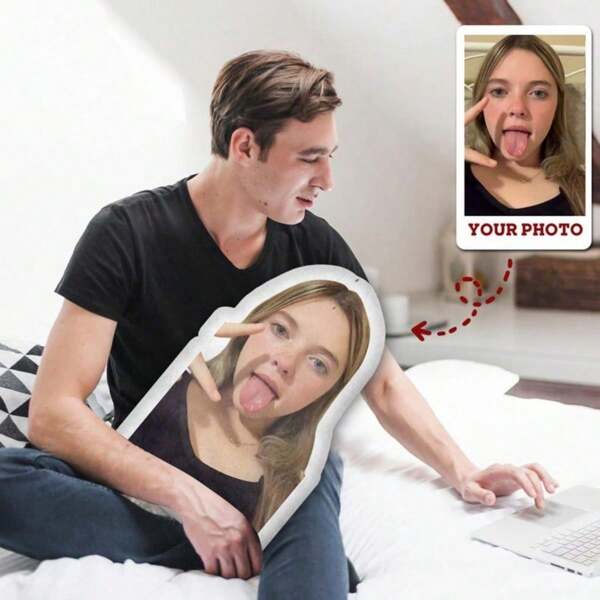Almohada con forma personalizada, almohada con foto de novia/novio, regalo conmemorativo para seres queridos, almohada personalizada con fotos, multifuncional, reutilizable, decorativa, exquisita, elegante, suave, linda, colorida, interesante, personalizada, única, es el regalo ideal para ella