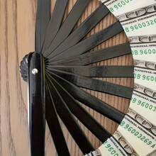 1pc Unique Dollar Sign Printed Folding Fan, Distinctive And Novel Design, Personalized Hand-Held Fan. Special For Parties, Weddings, Club Activities. Also Suitable For Home Decor - Smooth And Fluid Fan Opening