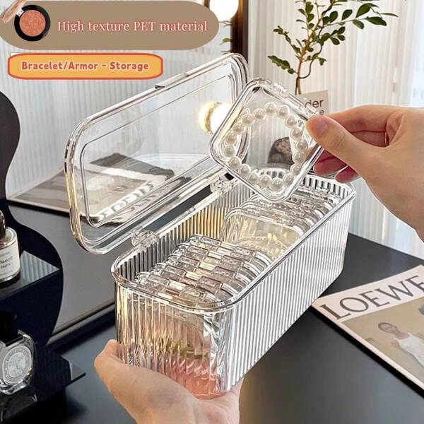 Transparent Acrylic Jewelry Storage Box, Removable And Multi-Function Jewelry Display Cabinet, Used For Gold Bracelets, Jade Bracelets, Bracelets, Crystals, Bracelets, Necklaces, Rings, Earrings, Nail Art, Antioxidant Large Capacity Jewelry Box Suitable For Jewelry Organizers, Jewelry Participants, Jewelry Collectors, Holiday Gifts Back To School