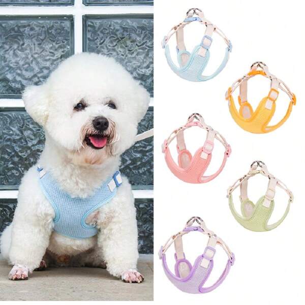 Dog Harness With Leash Set, No Pull Adjustable Reflective Step-In Puppy Pet Vest Harnesses For Small Medium Large Dogs And Cats
