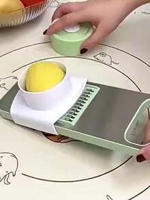 7pcs Stainless Steel Multifunctional Vegetable Slicer And Grater Set, Interchangeable Blades, Manual Kitchen Gadget Tool Kit For Potatoes, Carrots, Cucumbers - Multicolor - View 9