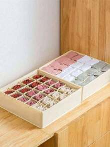1pc 24-Grid Underwear Organizer Drawer Type Foldable Storage Box, Bra & Socks Storage Organizer For Home Use