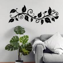 Hello Young 1 Piece Large Black Ivy Branch Metal Wall Decor, Elegant Laser Cut Decoration, Suitable For Bedroom And Living Room, Easy To Hang, An Ideal Gift For Plant Lovers, Suitable For Modern Home Decor, Home Decoration, Room Decoration, Bedroom Decoration, Bathroom Decoration, Waterproof, Rust-Proof, Durable, Wall Decoration