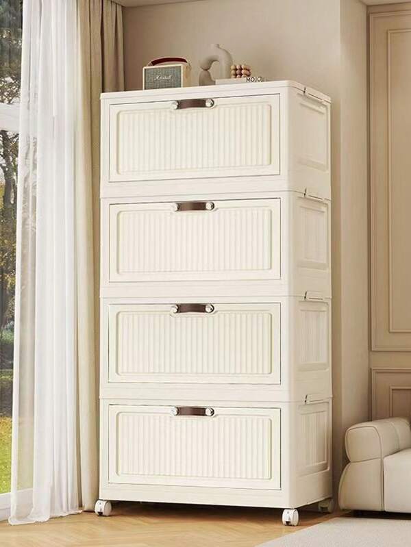 Zusammenklappbarer Kleiderschrank, Alles-in-Einem einfacher Zusammenbau Kleiderschrank Organizer für Schlafzimmer, Kleidung für Erwachsene & Kinder