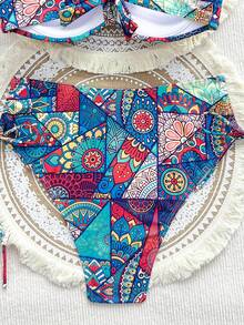 Women's Fashion Random Print Bikini Set - Multicolor - View 5