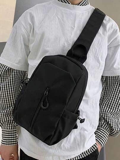 新款男士包胸包男土新款多功能背包真皮时尚品牌防水单肩包