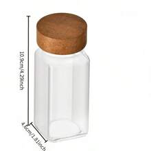 24 piezas de frascos cuadrados de madera de acacia de 40 oz para pimienta y especias, set de recipientes de vidrio para condimentos