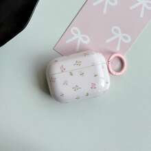 Minimalist Pink Purple Floral Green Leaf Pattern Glossy Shockproof Protective Case, Compatible With IPhone 1 2 3 4 Pro - Pink - View 6