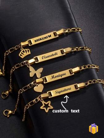 1pc Customized Youth Jewelry Personalized Keychain, Stainless Steel Keychain With Name/Photo, Suitable For Children, Friends And Couples, Also Applicable For Anniversary, Mother's Day, Birthday, Graduation, Daily Wear, Wedding, Party, Father's Day, Gathering