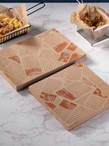 100 pièces de papier anti-huile, papier de hamburger, frites et poulet frit, papier absorbant l'huile, papier de cuisson, papier d'emballage pour sandwich, style de journal avec imprimé rétro de journal pour doublures alimentaires