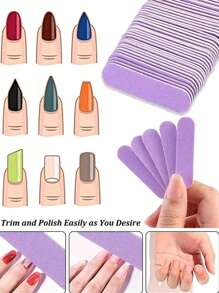 100 Mini Nail File, Double-Sided Nail Polisher, Lovely Female Nail Care Tools, Polishing File, Trimmer, Sandpaper, Polishing File, Nail File, Nail File Board, Nail Sand Block, File, Nail File Party Birthday Gift, Wedding Birthday Decoration
